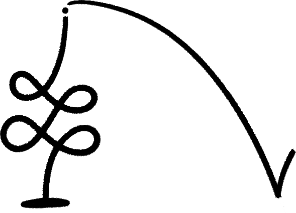 A line with a knot in it.