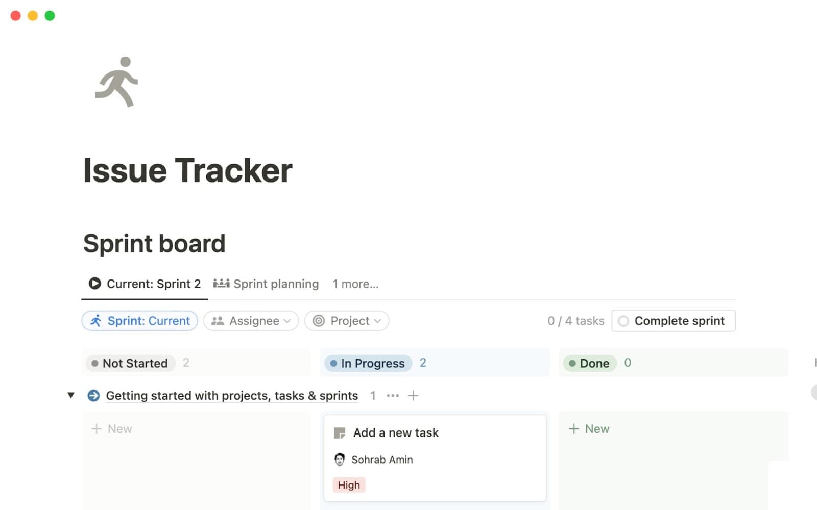 Issue tracker template