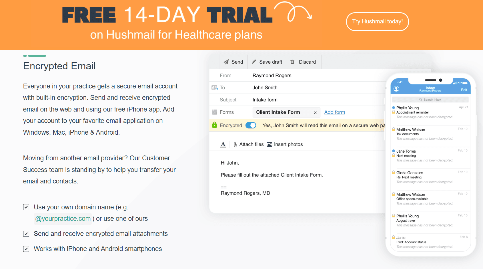 Hushmail Screenshot