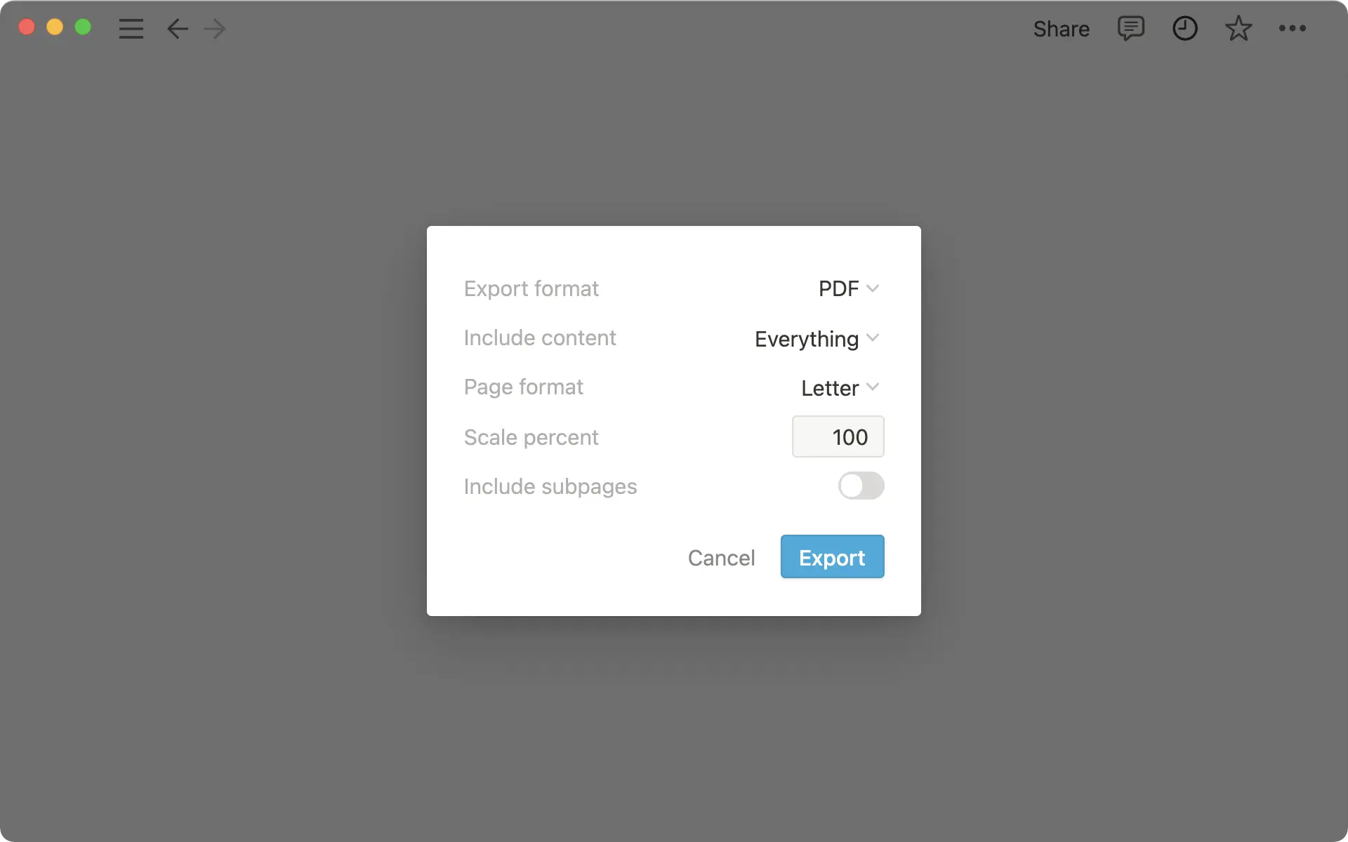 Export PDF